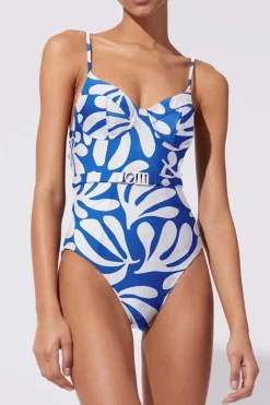 Spencer ~ Azure Leaf Print