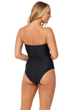 Spliced Bandeau One Piece - Black