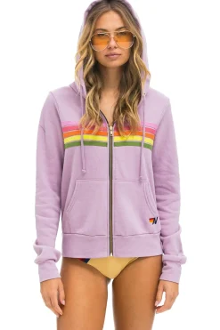 5 Stripe Hoodie ~ Mauve / Pink / Green