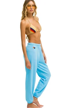 5 Stripe Sweatpants ~ Sky/Neon Rainbow