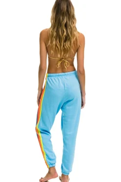 5 Stripe Sweatpants ~ Sky/Neon Rainbow