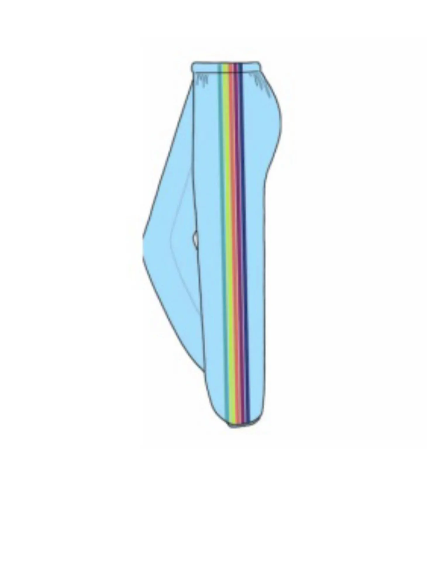 5 Stripe Womens Sweatpant~ Sky / Rainbow