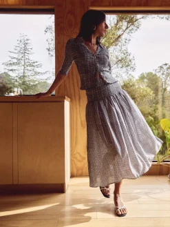 Summer Midi Skirt ~ Picnic Check