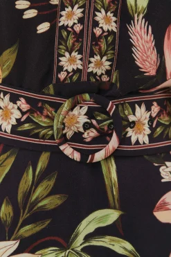 Surreal Flowers Black Long Sleeve Mini Dress