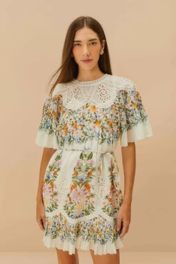 Sweet Bloom Bouquet Mini Dress~ Off White