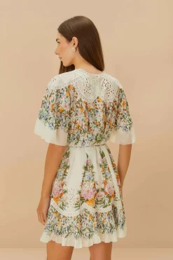 Sweet Bloom Bouquet Mini Dress~ Off White
