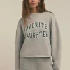 The Cropped Collegiate Sweatshirt ~ Heather Grey Navy