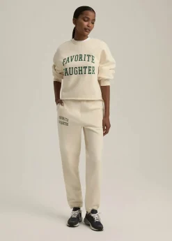 The Cropped Collegiate Sweatshirt ~ Gardenia Emerald