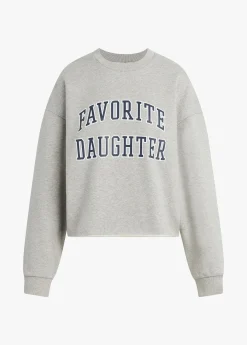 The Cropped Collegiate Sweatshirt ~ Heather Grey Navy