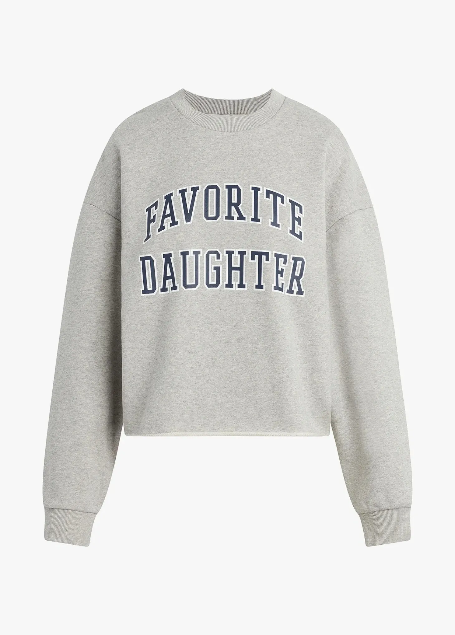 The Cropped Collegiate Sweatshirt ~ Heather Grey Navy