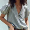 The Fairway Top ~ Light Chambray