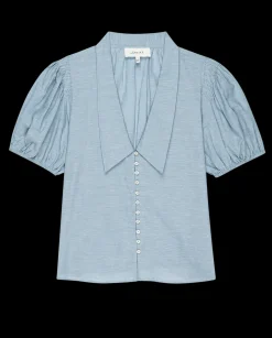 The Fairway Top ~ Light Chambray
