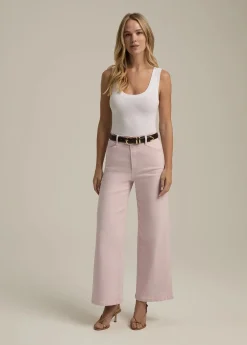 The Mischa Super High Rise Wide Ankle ~ Pale Pink