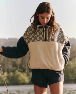 The Plush Terrain Half Zip ~ Falling Daisy Colorblock