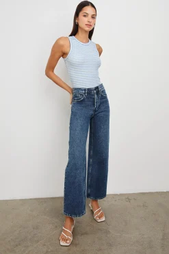 The Racer Tank ~ Chambray Blue Stripe