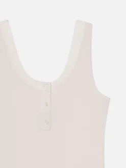 The Satin Trim Tank ~ Alabaster