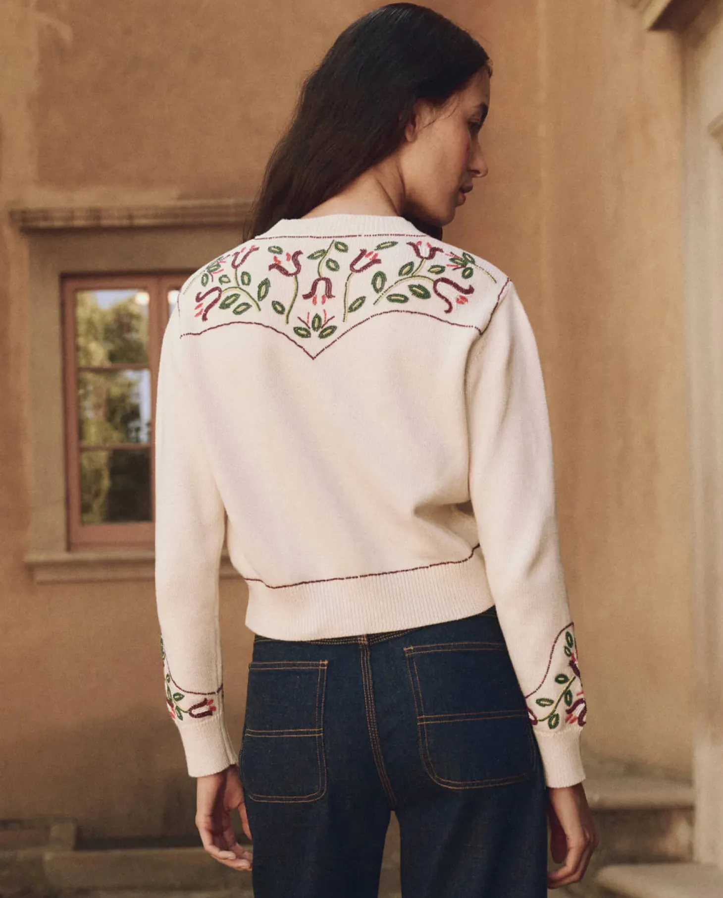 The Western Beaded Cardigan ~ Natural