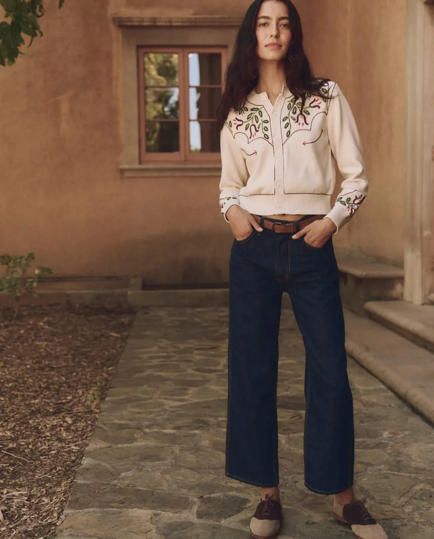 The Western Beaded Cardigan ~ Natural