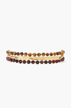 Tigers Eye Mix Sterling Silver Bracelet