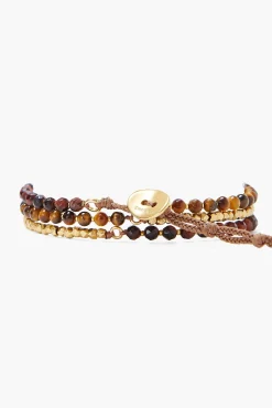 Tigers Eye Mix Sterling Silver Bracelet