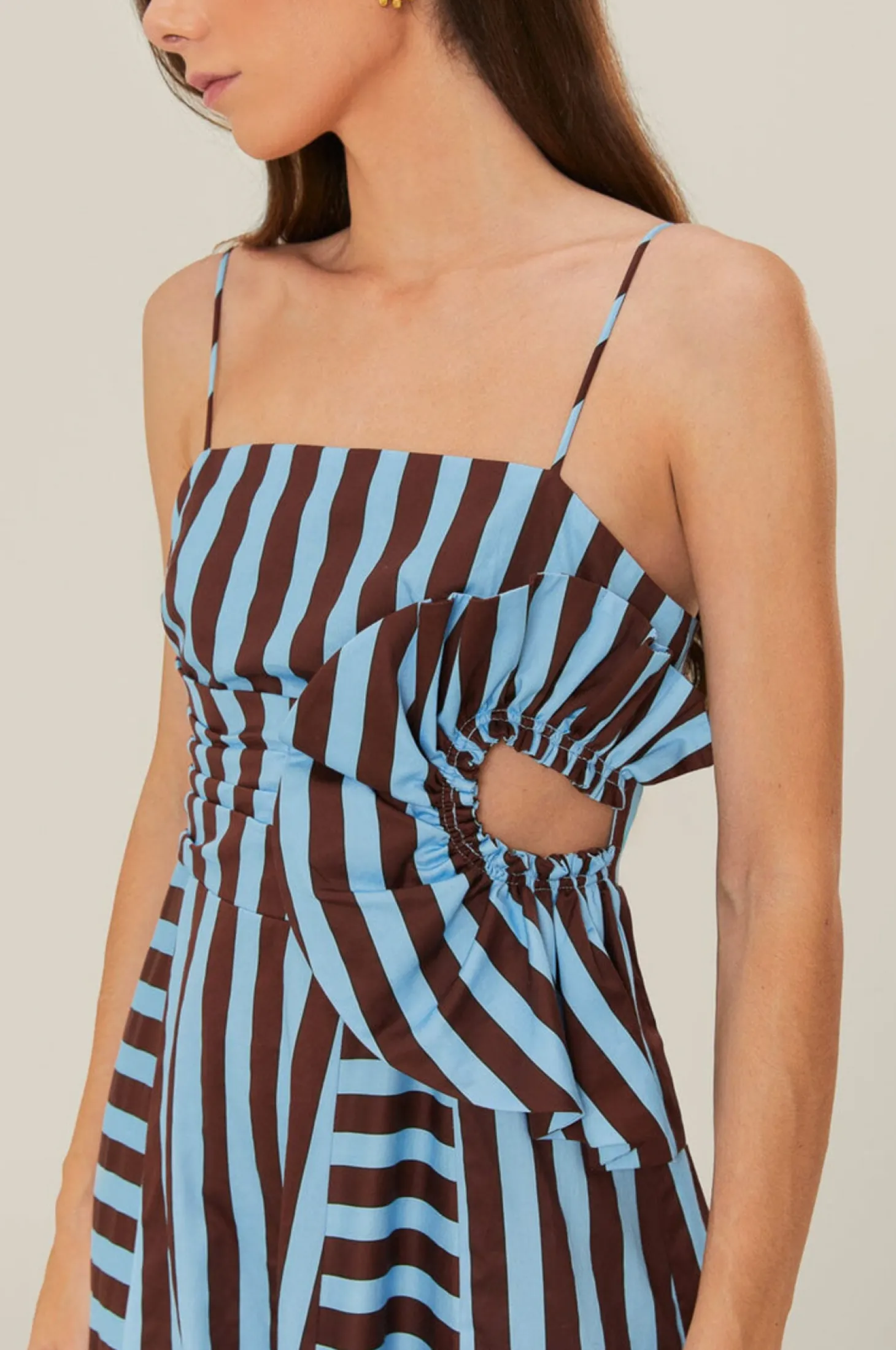 Tropical Flight Stripes Midi Dress