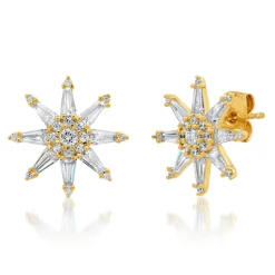 Twinkling Star Baquette CZ Studs