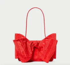 Valerie Moiré Bow Clutch ~ Red