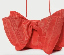 Valerie Moiré Bow Clutch ~ Red