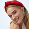 Velvet Knotted Headband ~ Red