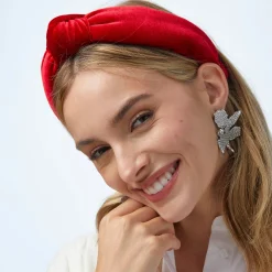 Velvet Knotted Headband ~ Red