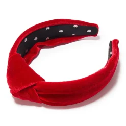 Velvet Knotted Headband ~ Red
