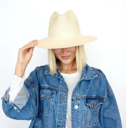 Vented Luxe Packable Hat ~ Natural