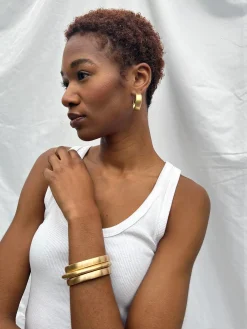 Wide Satin Hoop Earring