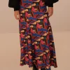 Wild Mushrooms Maxi Skirt ~ Black
