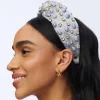 Woven Jeweled Greta Headband ~ Blue Lace