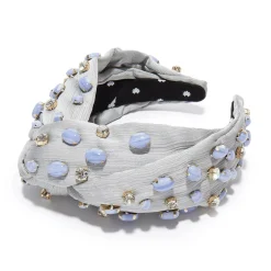 Woven Jeweled Greta Headband ~ Blue Lace