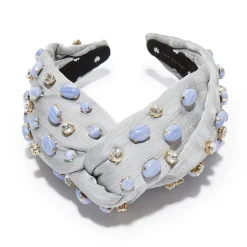 Woven Jeweled Greta Headband ~ Blue Lace